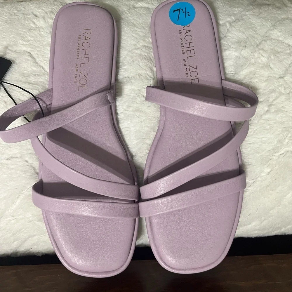 Rachel Zoe purple‎ flat sandals slides NEW 7.5